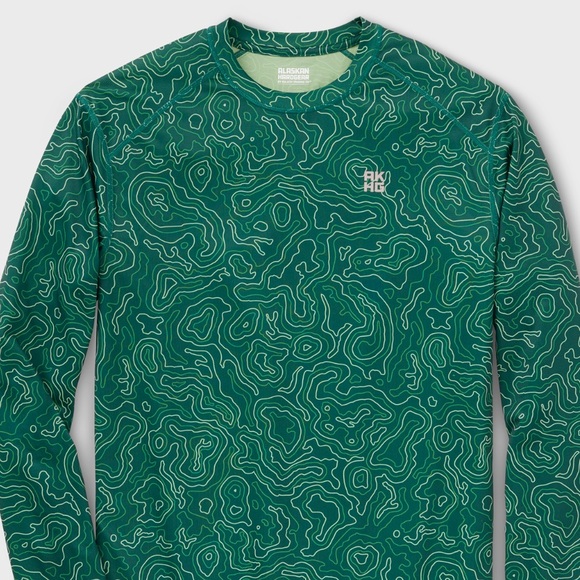 NWOT Alaskan Hardgear by Duluth Teal Topographic Long-Sleeve Men’s M Shirt - Picture 2 of 10